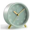 Analog Alarm Clock, 4 inch Super Silent Non Ticking Small Clock with Night Light, Battery Operated, Simple Design, easy setting for Office, Bedroom, Bedside, Desk, teens, elders, kids, adult, Green