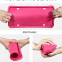 ZAKRA 2 Pack Hot Pink Silicone License Plate Frame, 100% Street Legal & Zero Obstruction, Aesthetic Girly Car Accessories for Women, Rust-Proof & Rattle-Free Universal Car Tag Holder, Ideal Gift