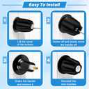 Metal Matte Black Shower Knob 2 Piece Replacement, Compatible with Price/Pfister Verve Tub Shower Handle, 2 Faucet Handle Trim Kit, for 12 Tooth 9.5mm Valve stem, Height 2.35 in Width 2.35 in