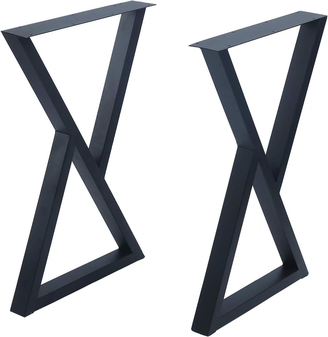 MBQQ 2 Pc Rustic Triangle Shape Heavy Duty Metal Table Legs for Desk & Dining Tables, Industrial Modern, DIY Iron Bench Legs (H28'xW17.7')