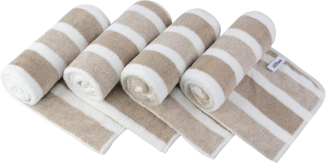 KinHwa Microfiber Hand Towels for Bathroom Soft and Absorbent Face Towels Brown Bathroom Hand Towels for SPA Hair Bath 30inchx16inch 4 Packs