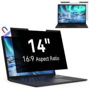 Magnetic Laptop Privacy Screen 14 Inch 16:9 Aspect Ratio Anti-Glare Blue Light Monitor Protector,Removable 14in Film for Lenovo HP Dell Acer Asus Thinkpad Envy Xps