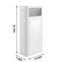 WanWanKa Trash Can with Lid, Large Tall 8 Gallon Commercial Trash Can, Plastic Waste Bin with Press top Lid, White Garbage Can Suitable for Kitchen, Bathroom, Bedroom, Living Room, Office