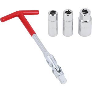 Spark Plug Socket Wrench T-Handle with 14 mm / 16 mm / 21 mm Spark Plug Socket, Spark Plug Remover Installer Tool for Motorcycles, Lawn mowers and Small Motor Vehicles, etc