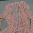 FindThy Womens 3/4 Sleeve Lace Cardigan Long Sleeve Open Front Floral Crochet Shrug Cover Up
(1325-Pink-M-aLB)