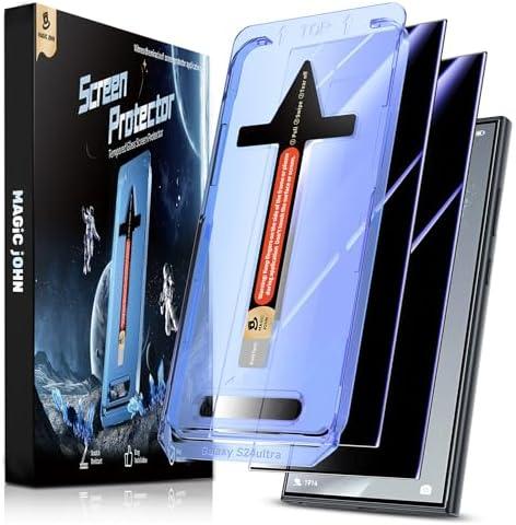 MAGIC JOHN 1 Pack for Samsung Galaxy S24 Ultra Privacy Glass Screen Protector 6.8 inch, 28° Anti-spy Tempered Glass Film, Auto Dust-Elimination Installation, Bubble Free, Case Friendly