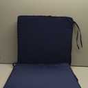 downluxe Waterproof Outdoor Chair Cushions for Patio Furniture, 18" x 18" x 2" Patio Chair Cushion with Adjustable Ties & Portable Handle, Square Outdoor Cushion with Removable Cover, Navy, 2 Pack