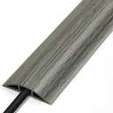 Wood Grey Cord Hider - 4FT Soft PVC Cord Protector, Hide Extension Floor Wire Covers for Cords, Organizer Wires Floor Cable Cover, Cable Cavity: 0.47" (W) x 0.24" (H)