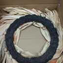 Fall Corn Husk & Wheat Wreath for Front Door 24 Inch, Farmhouse Style Rustic & Minimalist Autumn Wreath, Fall Harvest Decor for Home Porch Door Wall Indoor/Outdoor