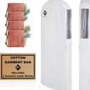Premium 60 Cotton Garment Bag For Hanging Clothes And Storage | Wide 6 Gusset & 4 Cedar Blocks For Fresh Smell And Clothes Protection | Best For Fur Coats, Long Dresses, Gowns, Tuxedos and more