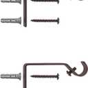 28-48 in. Petite Caf Adjustable Knob End Curtain Rod, 1/2 in. Diameter, Brown