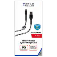 ZGear 10 Foot Braided Sync & Charge Cable -
