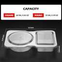 2 x UVHJW 20 Set Reusable Snack Containers, 2-Compartment Dipping Containers with Lid for Refrigeration, Portion Control, Outdoor Takeaway Sauce Dip Case