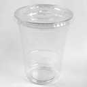 Jumbo Set 100 16oz Plastic Ultra Clear Cups 100 flat lids, 100 individual boba starw is for cold drinks like iced coffee, Bubble Tea, Frozen Cocktails, Water , Sosa and Jucies