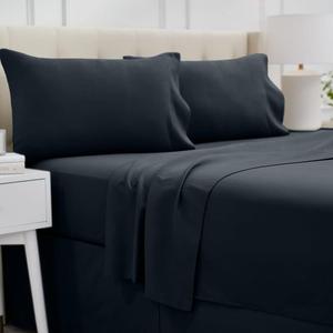 lalaLOOM Twin Bed Sheet Set, Soft Microfiber Hotel Luxury Bedding, Extra Deep Pocket, 3 Piece Sheets and Pillowcase Sets, Breathable Wrinkle, Fade Resistant, Machine Washable Linen, Charcoal Gray