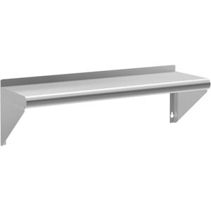 Stainless Steel Shelf 14" x 48", NSF Wall Mounted Commercial Metal Shelving with Backsplash for Restaurant, Utility Room, Kitchen and Garage