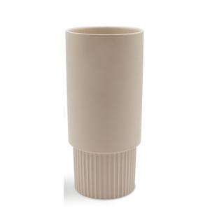 Ceramic Flower Vase, Large Ceramic Vase, Decorative Vase, Boho Vase, Modern Vase, Ribbed Vase, Pampas Grass Vase for Decor, Living Room, Office, Mantel, Shelf, Dinning Table, 10 Inches