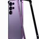 for Galaxy S26 Ultra Bumper Case Metal, No Back Design Compatible with MagSafe, Aluminum Alloy + TPU Bumper Frame Slim Fit Excellent Heat Dissipation 4 Corner Raised Shockproof (Purple)