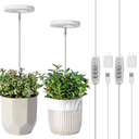 LORDEM Grow Light, Full Spectrum LED Plant Light for Indoor Plants, Height Adjustable Growing Lamp with Auto On/Off Timer 4H/8H/12H, 4 Dimmable Brightness, Ideal for Home Desk Plant Lighting