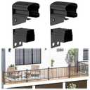 Egadis 4 Pack Aluminum Deck Railing Bracket Connector, Fixed Railing Bracket, Black Textured AAMA 2604 Powder-Coat Finish Modular Rail System for Outdoor Decks, Porches & Balconies