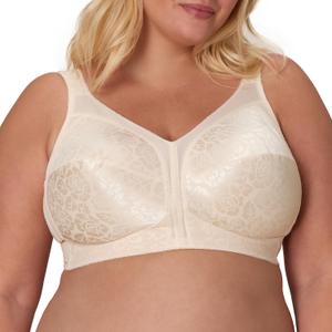 Playtex Women's Wireless Bra, 18 Hour Plus-Size, Full Coverage, Smoothing, 4693, Single or 2-Pack (36B, Natural Beige)