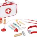 Hape: Little Doctor Play Set - Medicine Carry Bag & Wooden Accessories, First-Aid Toy Kit, Medical-Nurse-Doctor-Caregiver Pretend Play, Kids Ages 3+