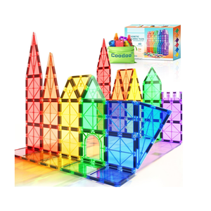 Magnetic Tiles Kids Toys STEM Magnet Toy for Toddler Magnetic Blocks Building Preschool Learning Sensory Montessori Toys for 3+ Year Old Boys and Girls, Safe Creativity Toddler Kids Toy