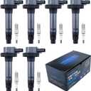 Ignition Coils & Spark Plugs Set 6 Packs UF553 Compatible with Ford & Lincoln 3.5L 3.7L 2008-2016 - for Taurus Expedition Explorer F 150 Transit MKS MKT MKX- Replace 7T4Z-12029-E DG520 UF595