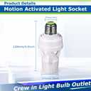 Hortsun 3 Pieces Hortsun Motion Sensor Light Socket Smart Screw in Light Bulb Outlet Compatible with E26/e27 Motion Activated Bulb Holder Adapter Automatic Control for Garage Storage Room