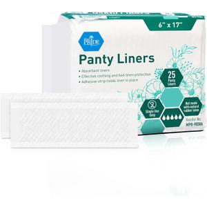 MED PRIDE Premium Ultra Absorbent Panty Liners for Women - Unscented Feminine Pantyliners for All-Day Leak Protection- Regular Length Underwear Liners with Adhesive Strip for Comfortable Fit- 25-Pack