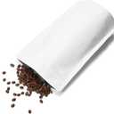 Pack of 50 White Kraft Paper Coffee Bags with Degassing Valve, Stand-up Coffee Pouches in Food Grade with Resealable Zipper Lock (8oz, 0.5lb, 50 Pieces)
