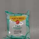 Burts Bees Refreshing Cucumber & Mint Facial Towelettes, 100% Plant Based Cloths; 99% Natural Origin; Removes Makeup and Cleanses; No Need to Rinse 