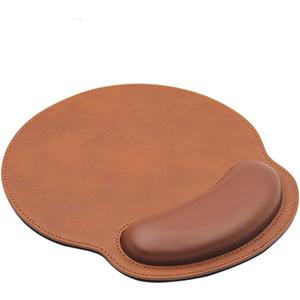 RICHEN Ergonomic PU Leather Mouse Pad with Wrist Support,Comfort Memory Foam,Waterproof Surface，Non- Slip Rubber Base for Computer Laptop & Mac,Lightweight Rest for Home,Office & Travel (Brown)