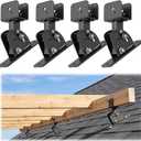 4Pack Patio Roof Riser Adjustable & Anchored Angle Pergola Roof Riser Heavy Duty Stainless Steel Roof Mount Brackets Support for 2x4/2x2 Lumber
