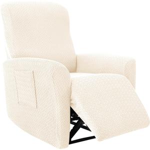FUANGUI Recliner Chair Covers 4-Pieces Small Recliner Cover for Recliner Chair, Non Slip Covers Washable Lazy Boy Recliner Slipcovers/Furniture Protector for Kids, Dog, Living Room, 02
