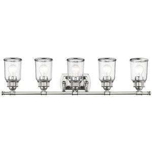 Livex 10515-05 Contemporary Modern Five Light Bath Vanity from Lawrenceville Collection Finish, Polished Chrome Livex 10515-05 Contemporary Modern Five Light Bath Vanity from Lawrenceville Collection Finish, Polished Chrome