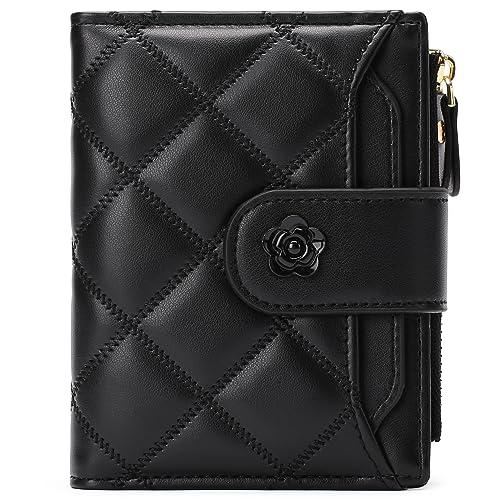 RNIEGA Small Wallets for Women Leather Bifold Wallet Women RFID Blocking Purse Credit Card Holder with 15 Card Slots and ID Window Coin Pocket