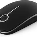 VssoPlor Wireless Mouse, 2.4G Slim Portable Computer Laptop Mouse with Nano Receiver Quiet Silent Optical Mice for Notebook, PC, Laptop, Computer-Black and Silver
