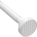 MEXAU White Tension Curtain Rod 40-148 Inch Long Tension Rod 1.26" Spring Tension Curtain Rod Adjustable Curtain Rods No Drilling Tension Shower Rod Curtain Tension Rod for Bathroom Windows Doorways