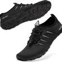Racqua Water Shoes Quick Dry Barefoot Water Aqua Sport Beach Pool Swim Surf Diving for Men Women (Hd102-black) 36