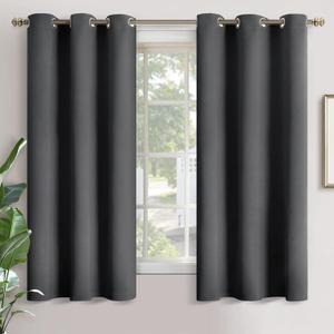 YoungsTex Blackout Curtains for Bedroom 63 Inches Long 2 Panels - Room Darkening Window Drapes with Grommet Thermal Insulated Privacy for Living Room, 42 x 63 Inch, Dark Grey