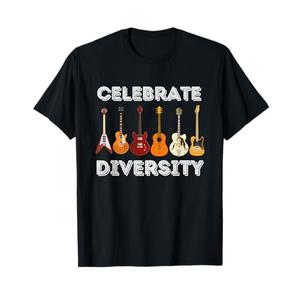 Celebrate Diversity - Funny Guitar Lover & Guitarist Gift T-Shirt Small