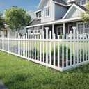 2.5ft H x 4.7ft W (2 Panels) No Dig Zippity Madison Fence Panel Kit, No Dig Fence Panels, White Vinyl Fences for Yard, Temporary Fence for Backyard, White Picket Fence Garden Border, DIY Fence ZP19001 (30"H x 56.5" W (Scallop))