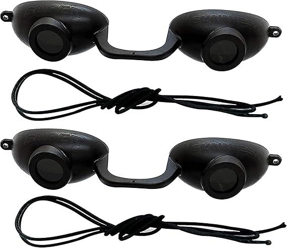 3 PCS Red Light Therapy Glasses, Half - clear Eyes Protection for Tanning Bed Goggles, Safety Glasses for Sunbathing & Laser Beauty Treatment, Black Wearing length adjustable Protective Goggles