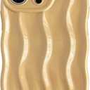 Caseative for iPhone 13 Pro Case,Water Ripple Pattern Curly Wave Frame Soft Compatible with iPhone Case (Khaki,iPhone 13 Pro)