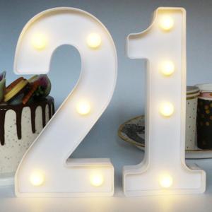 H:8.26 Inches Light Up Numbers 21 Sign, Happy 21st Birthday Decorations for Her & Him, 21 Year Old Party Centerpieces Table Decorations for Women & Men