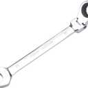 FLZOSPER 21mm Metric Flex-Head Gear Wrench,Box End Head 72-Tooth Ratcheting Combination Wrench Spanner