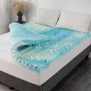 2 Inch 5-Zone Twin Memory Foam Mattress Topper, Gel Infused Foam Mattress Topper for Pressure Relief, CertiPUR-US Certified Twin Bed Topper,Blue, 38"75"