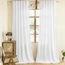 YOFUN 96 inches 2 Panels, White Room Darkening Luxury Velvet Curtains Thermal Insulated Heat Block Soundproof Window Panels Soft Drapes for Bedroom Living Room, Rod Pocket & Back Tab, W52 x L96