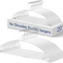 Heavy Duty Hangers 20 Pack - No Shoulder Bump Non-Slip Rubber Coating Contour Metal Hangers for Sweaters, Coats & Clothes, 15 lbs Weight Capacity, Non-Slip, 16.5 Inch(White)